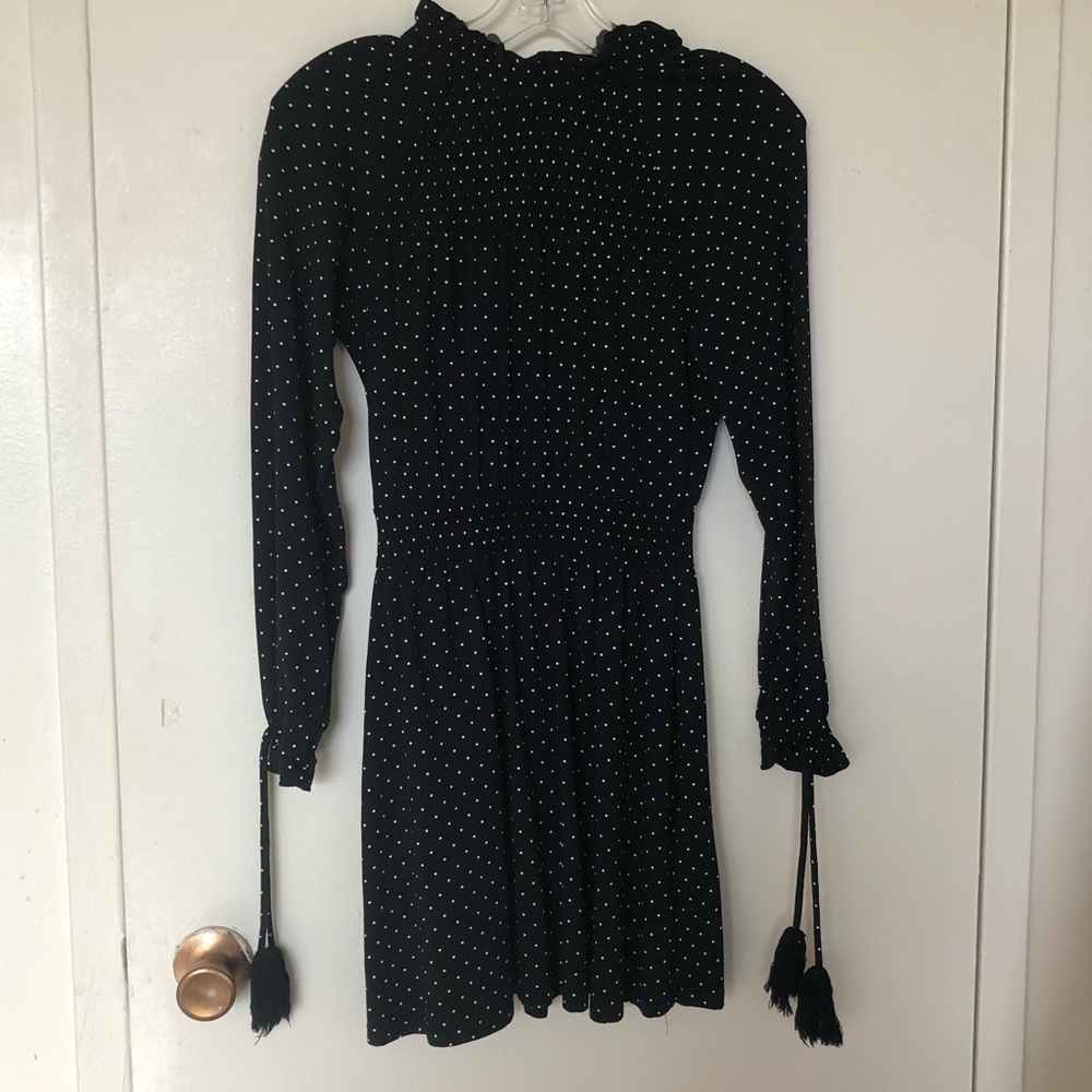 Topshop polka dot tassel dress